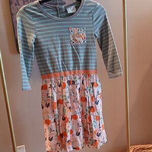 Matilda Jane Blue Striped and Orange Floral Dress